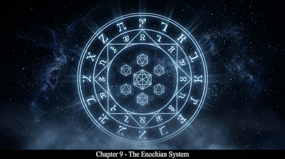 A circle of enochian sigils